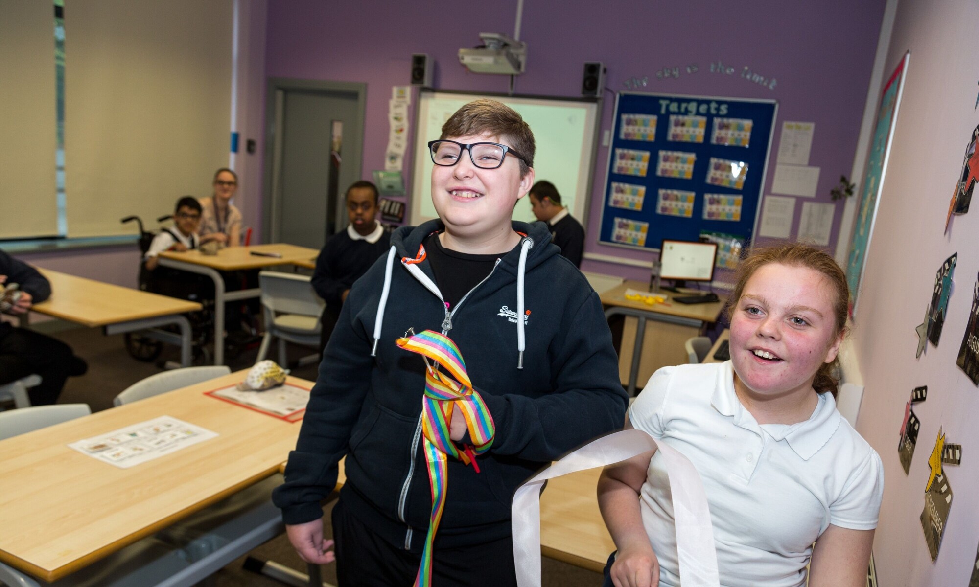 Piper Hill High School pupils in class together